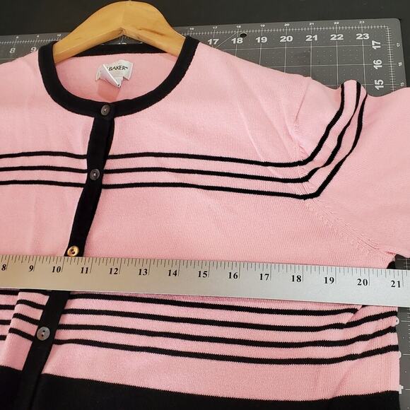 Vintage Liz Baker Cardigan Womens Size Large Pink Y2K Preppy Academia Coquette - Picture 8 of 8